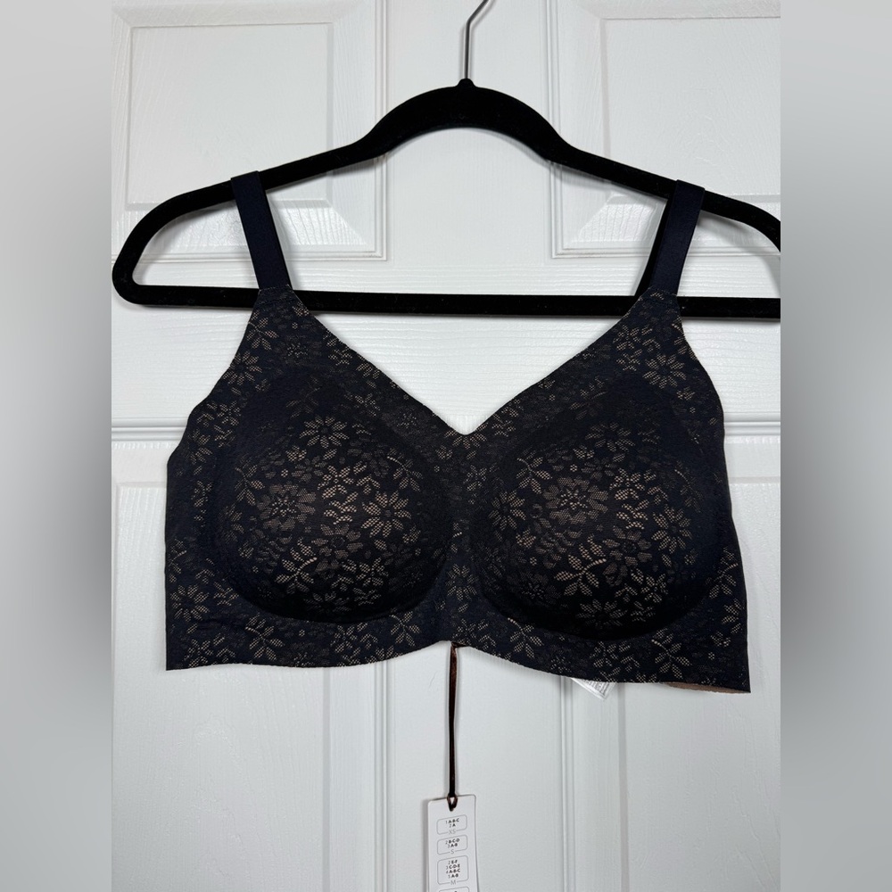 Yamamay Black Lace Wireless Bra Soft Cup XL Removable Pads NWT